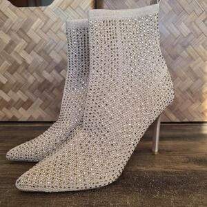 ID‎ Required Boots Women 11M Blush Sparkle Rhinestone Stiletto Zaira Pointed Toe
